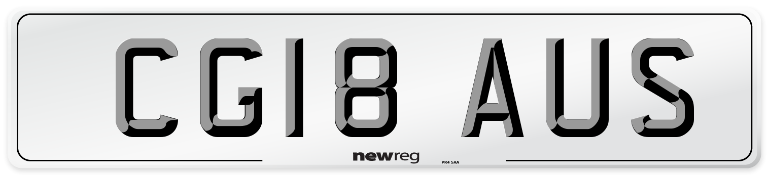 CG18 AUS Number Plate from New Reg